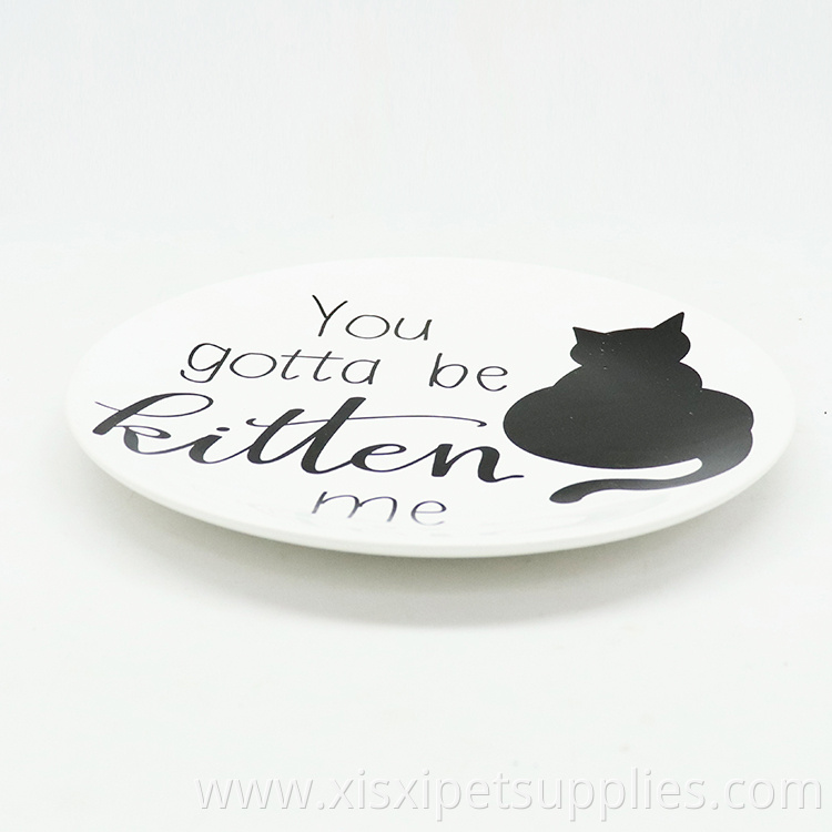 Wholesale Pet Decor Plate Cat Picture You gotta be Wording Ceramic Plate